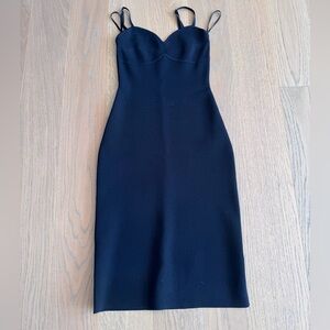 Black power knit dress